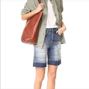 Current/Elliott Seamed Shorts High Rise Bermuda
